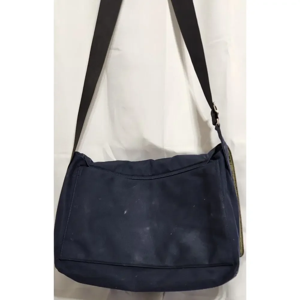 Authentic Jack Spade Navy‎ Street Canvas Messenger Bag w/ Laptop Sleeve Red